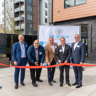 Ribbon cutting ceremony celebrating the grand opening of The Artisan at Rangeview